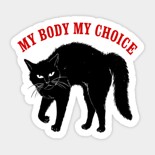 My Body My Choice Red Text Sticker